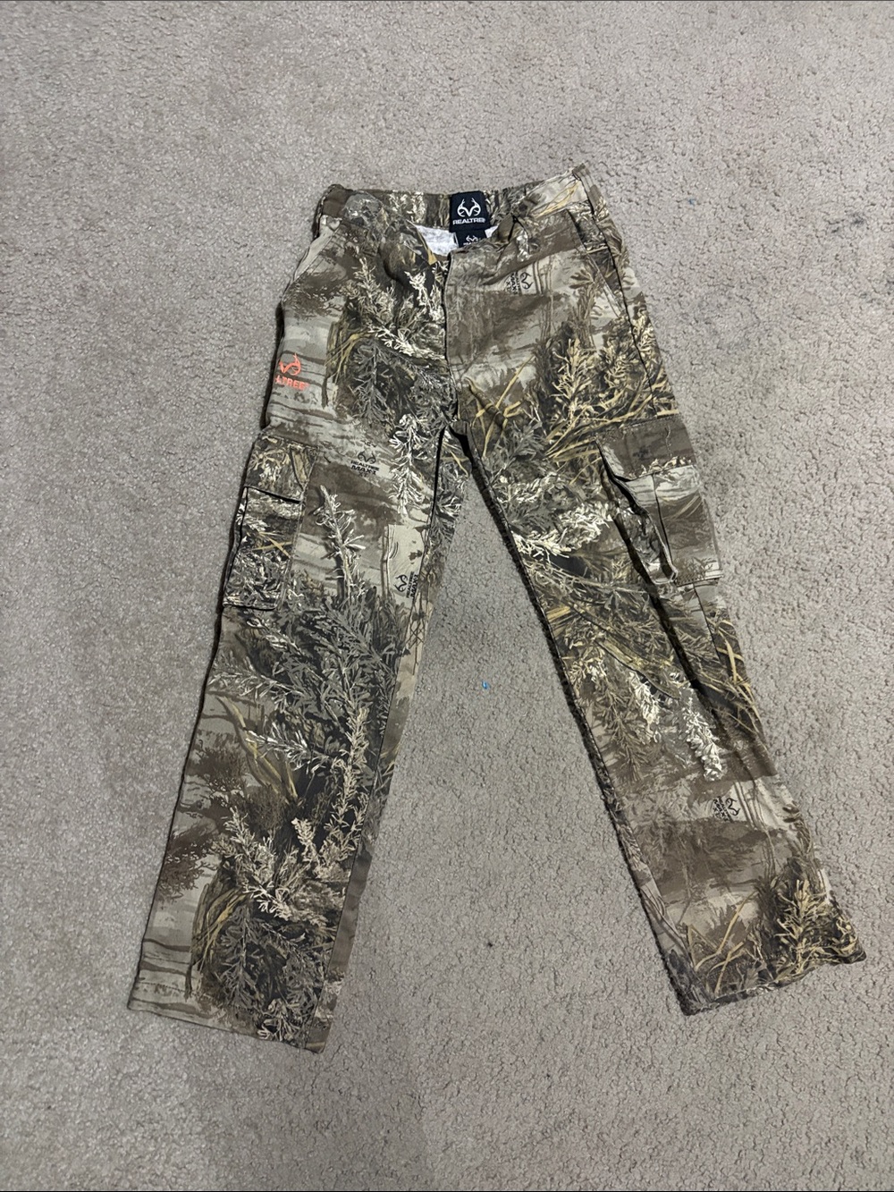 Realtree boys Camouflage Cargo Pants in Tan and Brown